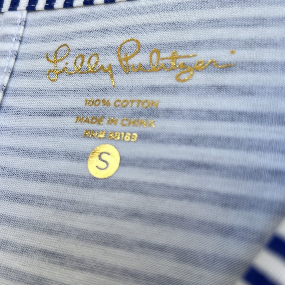 Lilly Pulitzer Beacon Dress Bomber Blue Exotic Garden Engineered Print Small - Picture 3 of 12